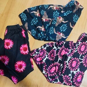 Colorful Patterned bell bottom set